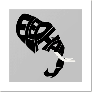 Elephant Word Art Print Posters and Art